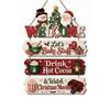 Xmas Tree Decor Tiered Christmas Door Sign Rustic Vintage Wooden Plaque Handcrafted Eco-friendly Hanging Welcome Board Porch