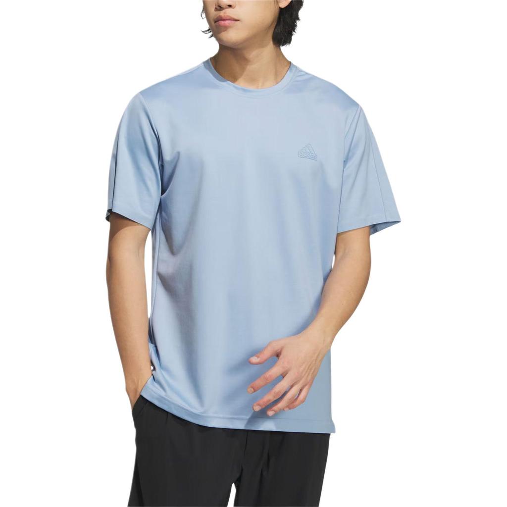 adidas Sportliches lässiges kühlendes einfarbiges Rundhals-T-Shirt Herren Oberteile Himmelblau JD5224
