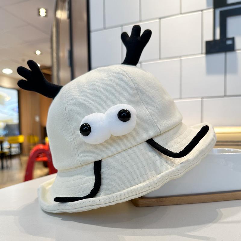 

Большая мультяшная милая шляпа-панама для девочек на весну-лето, защита от солнца белый