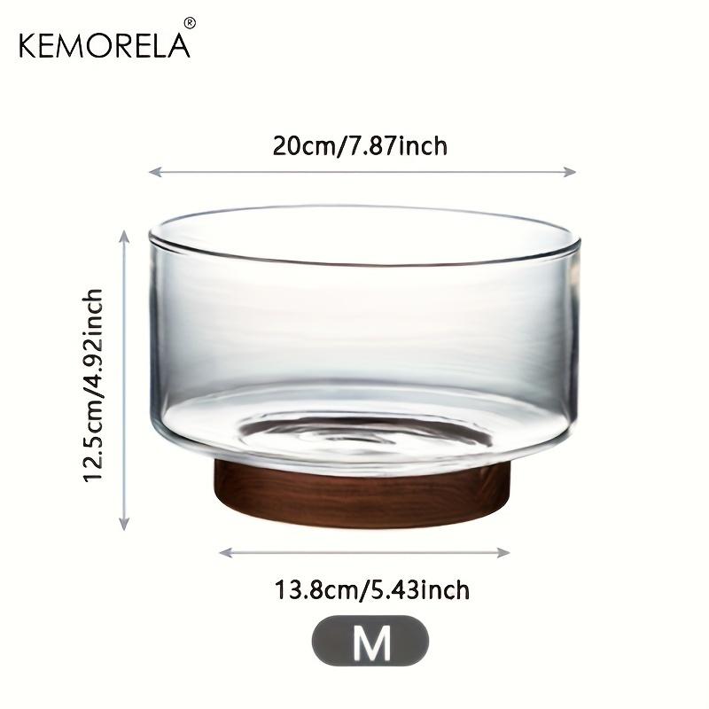 Szklana miska na owoce Kreatywna duża miska na sałatę Drewniana podstawa Miski do przechowywania przekąsek, popcornu, orzechów Domowy pojemnik do przechowywania przekąsek na Boże Narodzenie