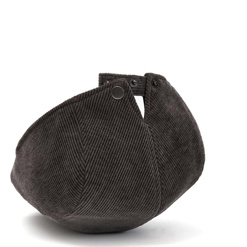 Men's Beret Autumn Winter Velvet Warm Cap British Vintage Corduroy Forward Cap Painter's Hat
