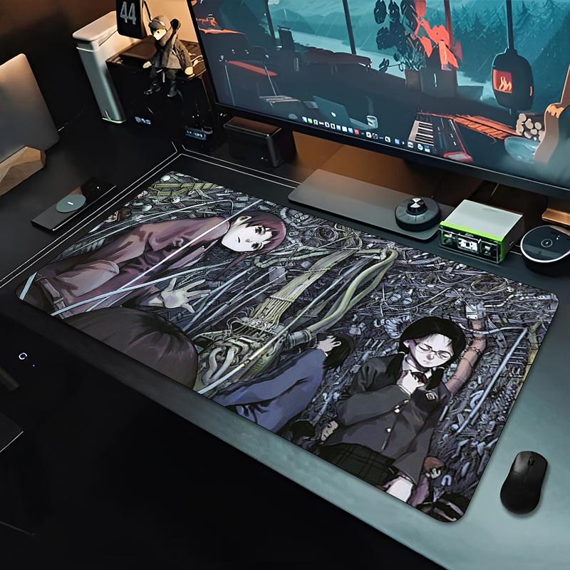 Anime Mauspads Gamer Computerzubehör Schreibtischunterlage x Serial Experiments Lain Gaming Büro Mauspads XXL Großer PC Teppich