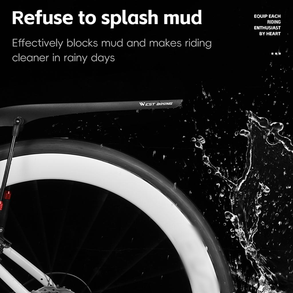 Road Bike Fenders 700c Mudguards with Tail Light Quick-Release Rear Bicycle Fender Set Lightweight