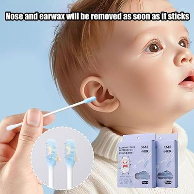50/100Pcs Reusable Adhesive Ear Cleaning Tool – Sticky Ear Picks and Cotton Swabs for Safe and Effective Earwax Removal