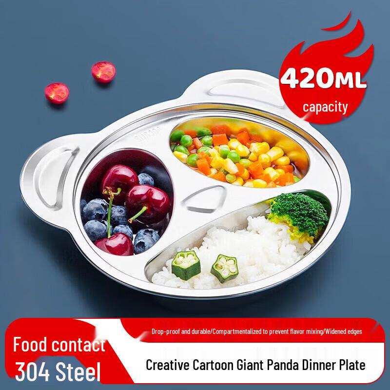 Maxcook Kids Stainless Steel Divided Meal Plate