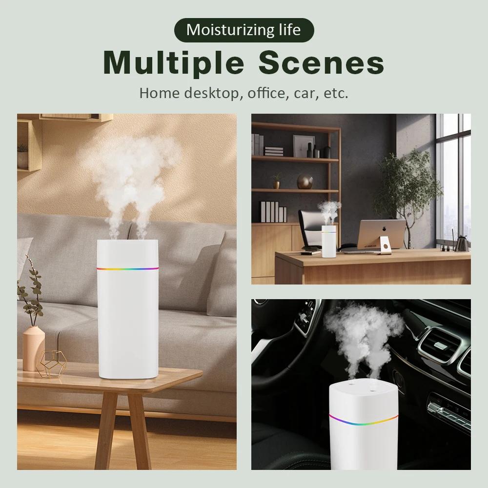 USB Cool Mist Sprayer Portable 600ml Electric Air Humidifier  Oil Diffuser with Colorful Night Light for  Car Humificador Smell