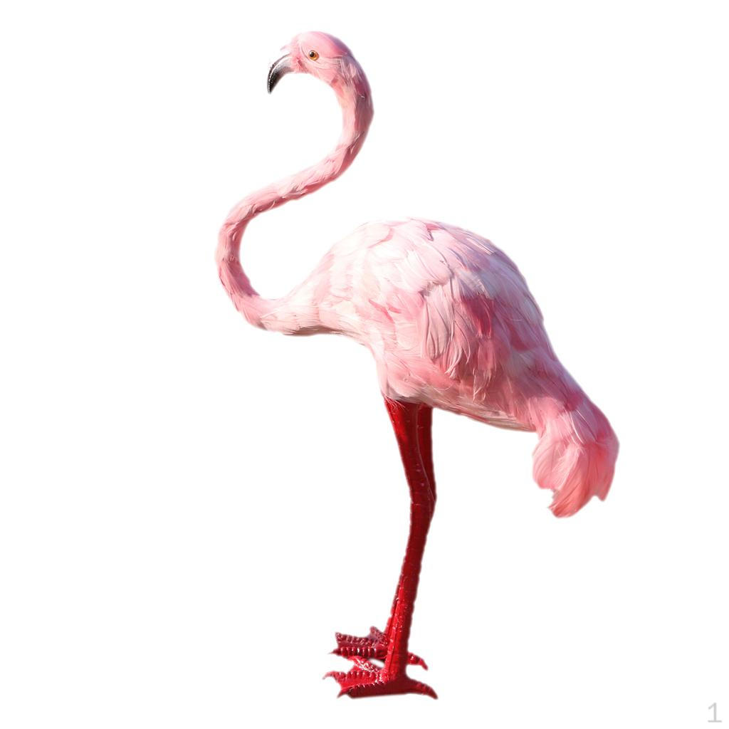 Искусственная статуэтка фламинго Садовое украшение 4 цвета Looking up Pink