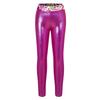 Kinder-Mädchen-Hose, metallisch glänzende Leggings, schmale Bleistifthose für sportliche Tanz- und Gymnastik-Trainingskleidung