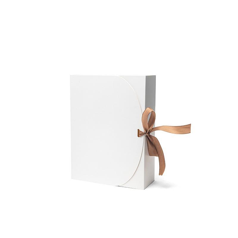 Black Folding Gift Present with Lid Luxurious Red Ribbon Cardboard Gift Boxes Wedding Graduation Gift Anniversary Birthday Souvenir Packaging Box