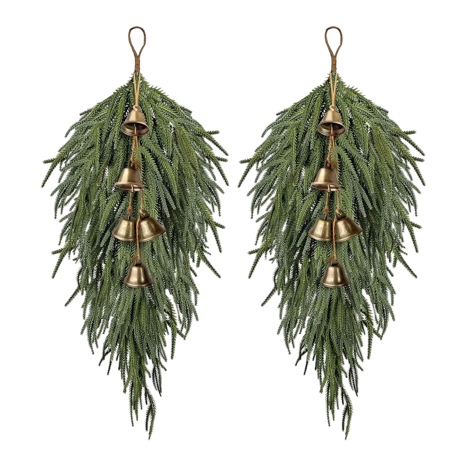 

2pc60cm Simulated Soft-Glue Norfolk Needle Wall Hanging Christmas Tree Upside Down Vine Green Plant Holiday Decoration One Size