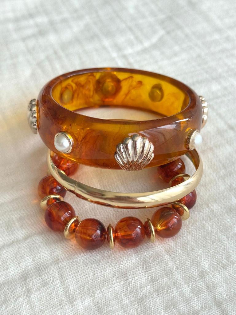 Resin Round Bohemian Bracelet for Women - Travel Style Niche Jewelry