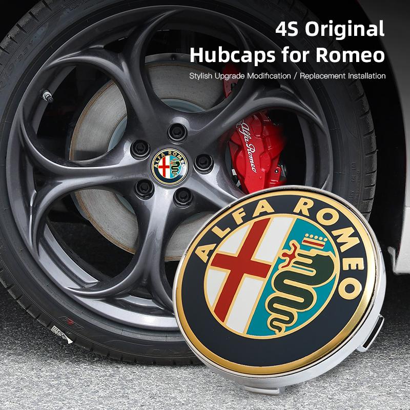 OUVKF1 60mm Car Wheel Hub Cover Tires Center Replace Cap Accessories For Alfa Romeo 156 159 147 4C 8C 166 Giulia Giulietta Mito Stelvio