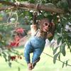 Monkey Hanging Miniature Sculpture Resins Animal Decorative Figurine Ornament For Garden Patios Wall Or Shelf Decors