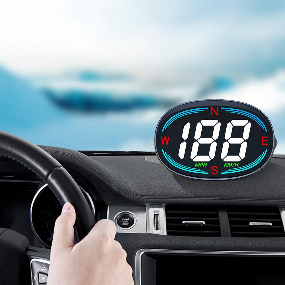 Compass Speed Meter Speed Real Time Display MPH KM/H Speed Gauge with Sunshade Car Digital Speedometer for Car Trucks Motorcycle