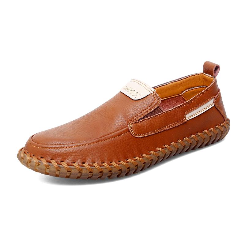 Large Size 45 46 47 Handmade Leather Casual Shoes for Men Loafers Man Moccasins Mens Driving Shoe Slip On Flats Male Rubber Sole