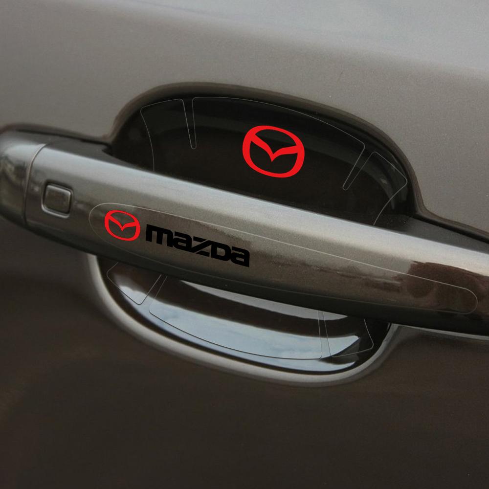 4/8Pcs Transparent Car Styling Door Bowl Handle Anti-scratch Guard Stickers For Mazda 3 5 6 MS GG GJ GH CX5 CX30 CX3 MX5 Axela FF24