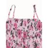 Women Floral Print Spaghetti Strap Dress Smocked Waist Casual Summer Mini Dress