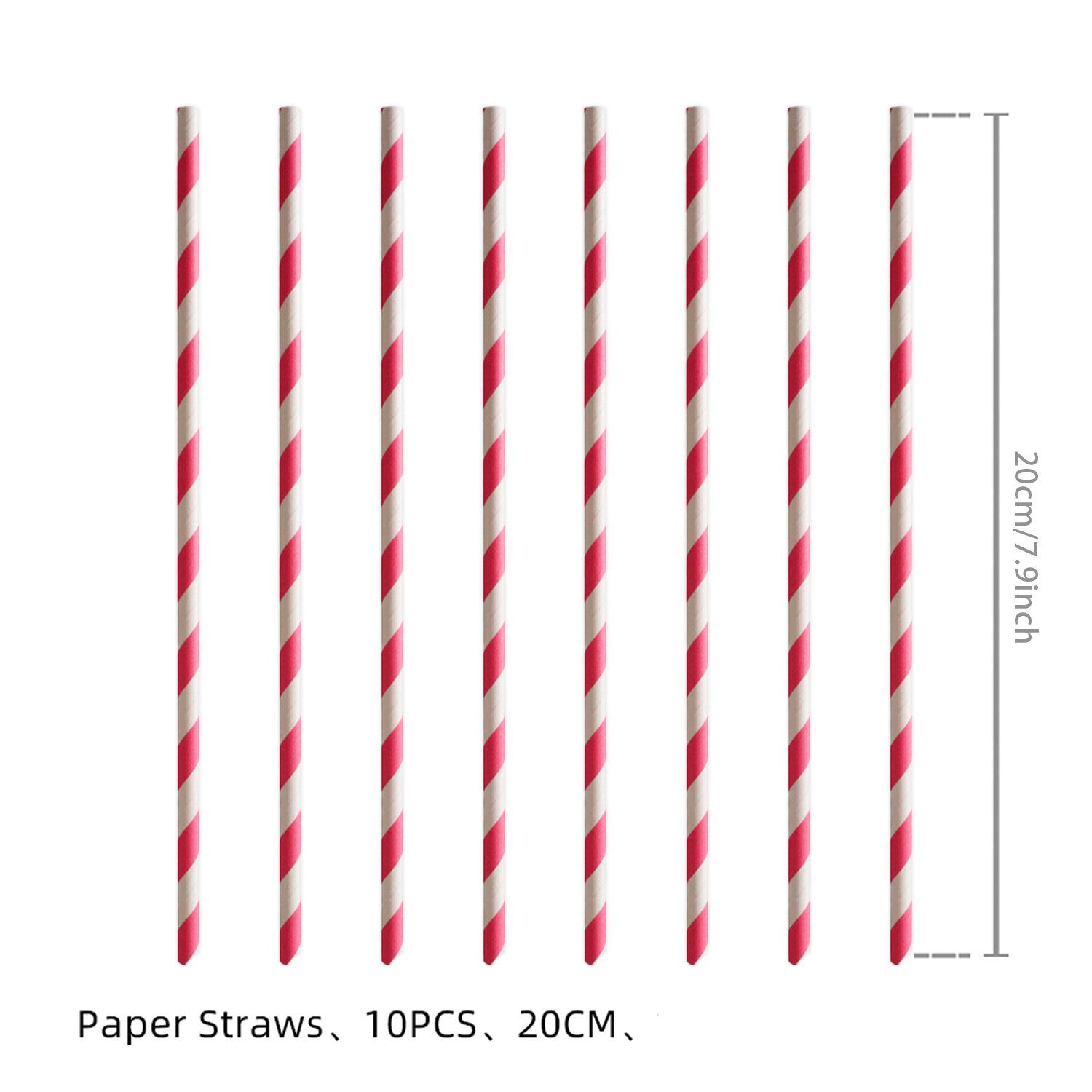 

New Theme Party Supplies Birthday Decoration Party Venue Layout Props Birthday Flag Spiral Tablecloth pink striped straw 10pcs