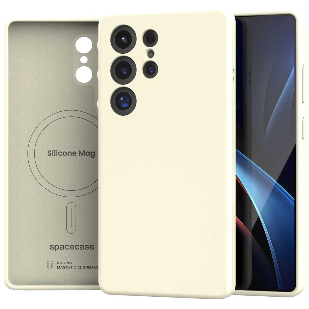 Spacecase Silikon Mag Galaxy S25 Ultra Beige