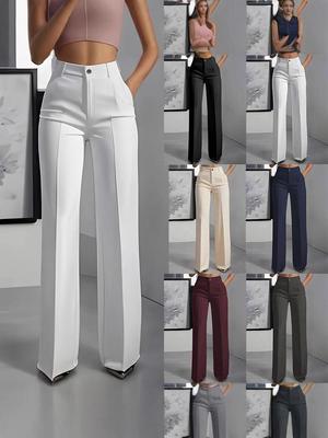Pantaloni Eleganti da Donna 2025 a Vita Alta, Modellanti, Gamba Dritta