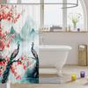 Japanese Style Bathroom Curtain Cherry BlossomShower Curtain for Girls Teen Women,Watercolor Mount Fuji Sakura Animal Aesthetics