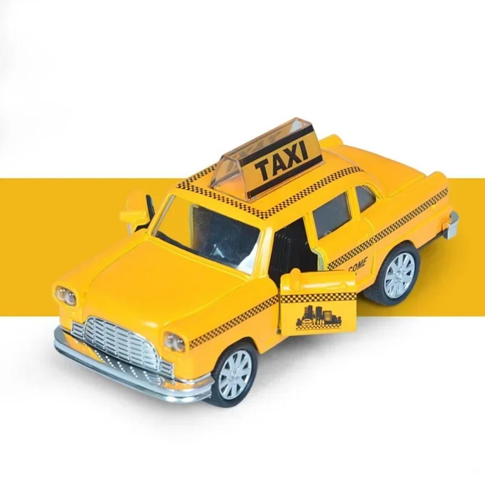 Modellino Taxi Retrò 1/32 Giocattolo Auto in Lega Miniatura da Collezione Diecast Suono Luci Giocattoli per Bambini Regalo Festa dei Bambini