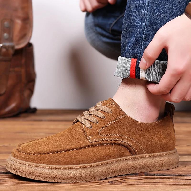 Genuine Leather Mens Casual Shoes High Quality Breathable Running Sneakers Comfy Designer Lace-Up Sport Shoes Mocassin Hombre