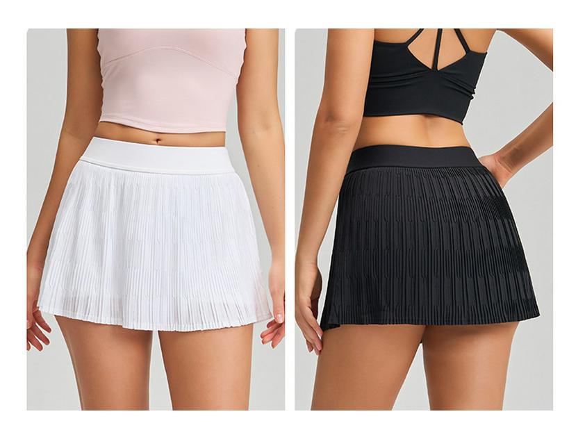 Alo Sco Grenzüberschreitender Schmal geschnittener Antibakterieller Golfrock & Tennisrock mit Anti-Exposure Yoga-Shorts.