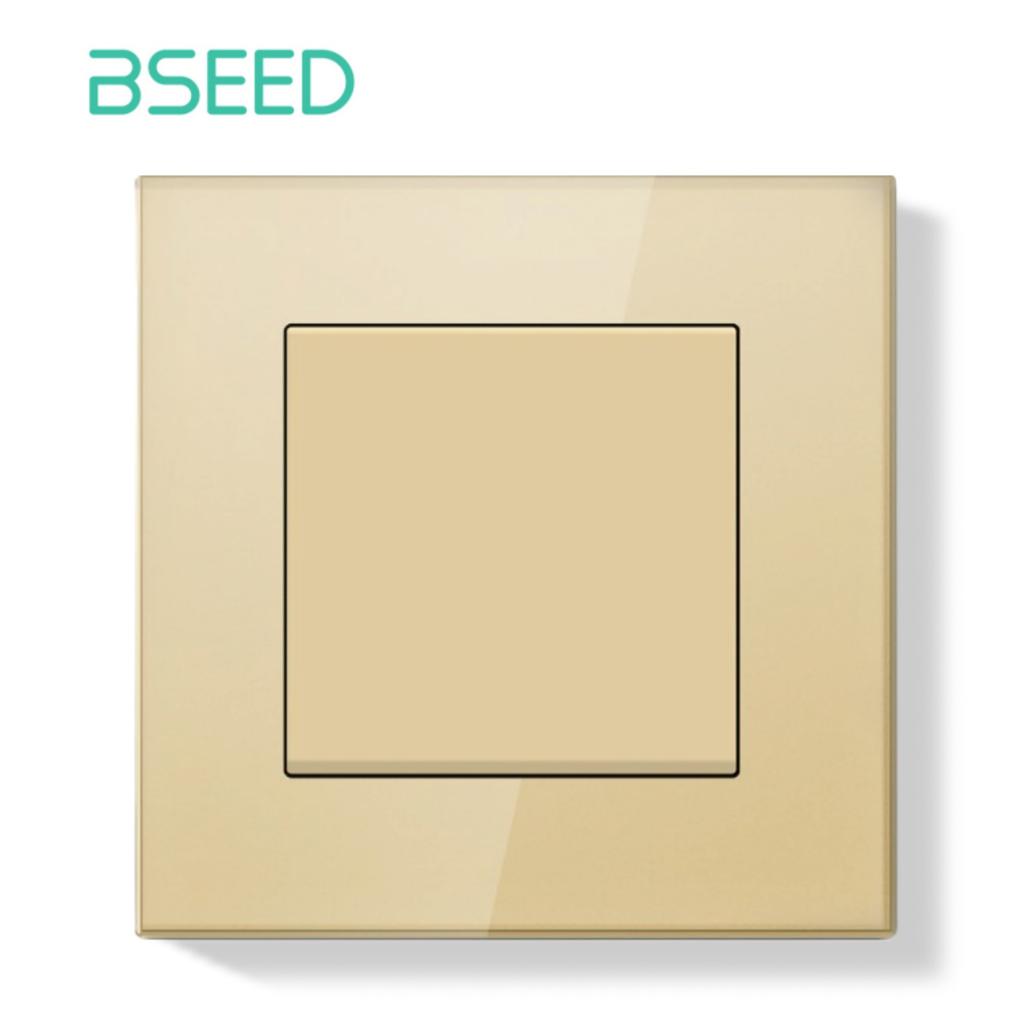 BSEED 1Gang 3Way Mechanical Light Switches For Stairs Hallway Corridor 10A Glass Frame 1/3pieces 86mm*86mm E Series