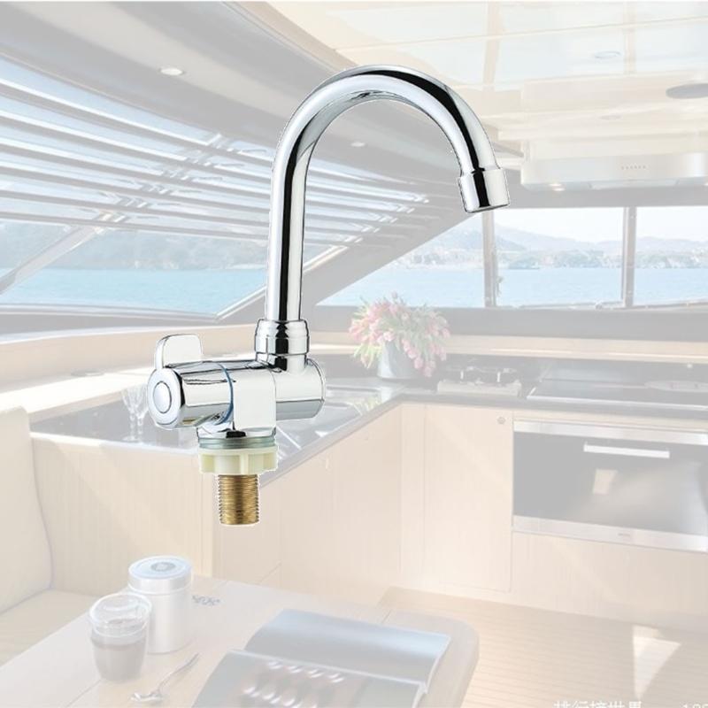 Universeller Kupferhahn 360 Grad drehbarer Einzelkaltwasserhahn für Yacht Wohnmobil Boot Haushalt Küchenhahn