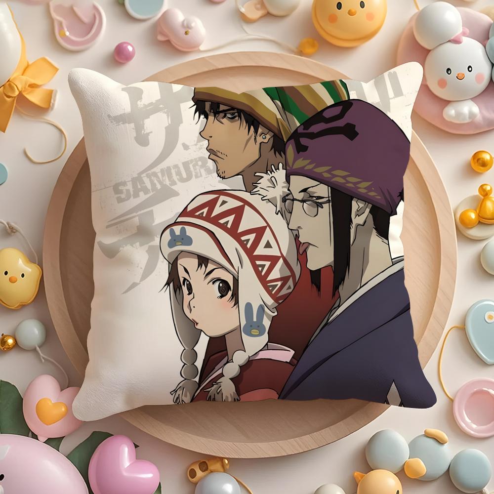 S-Samurai C-Champloo Anime Kissenbezug für Zuhause & Auto Mehrzweck-Kissenbezug - Wendbar, Weich & Langlebig für den täglichen Gebrauch