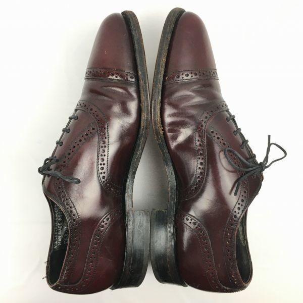80s Vintage STAFFORD Semi Brogue Cap Toe Shoes Burgundy size 7.5D 25.0-25.5 Men's(USED)