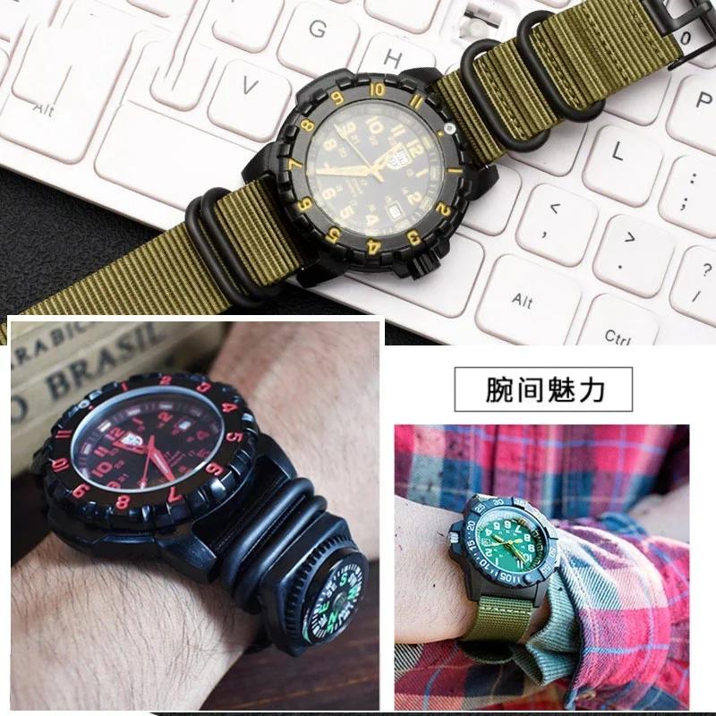 Watch Strap for Luminox 3051 0321 3001 Nylon Watchband 22mm 23mm black green watch band waterproof sport