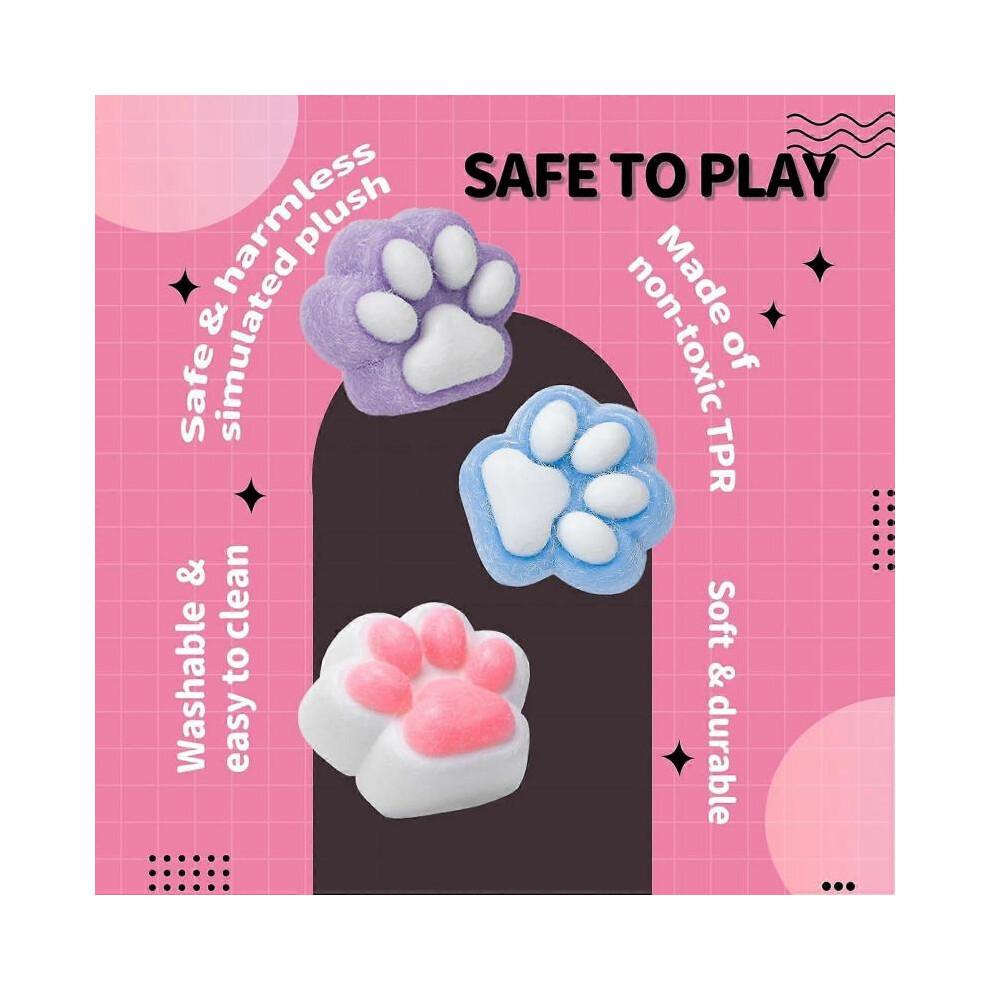 5 Inch Taba Squishy Cat Paw Toy, Cute Kawaii Jelly Kitty Paw Squeeze Anxiety Relief Toy, Stress Relief Fidget Toy for Kids & Adults
