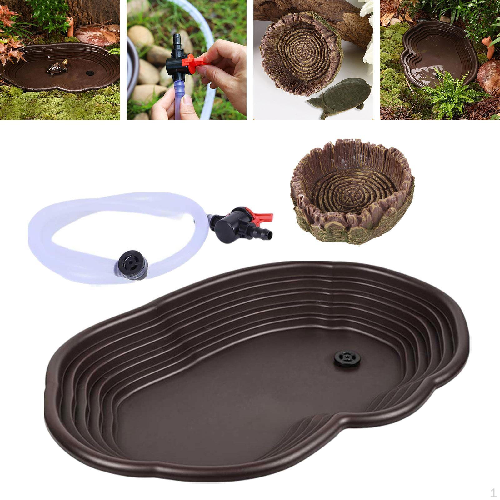 

Блюдо для купания рептилий, блюдо для кормления в бассейне, декор среды обитания, вода для черепах with drainage