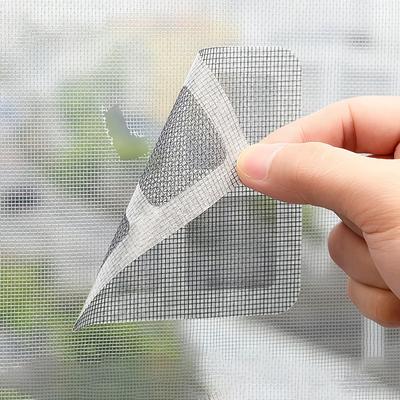 6-teiliges Reparaturband für Fensterscheiben – selbstklebende Flicken zum schnellen und einfachen Abdecken von Tür- und Fensterlöchern – 3,94 x 3,94 Zoll