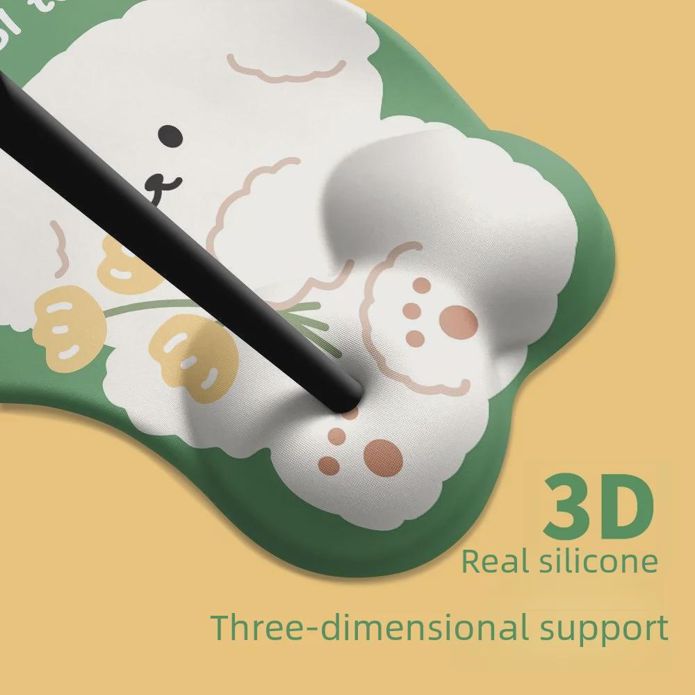 Tulip Puppy Silicone Wrist & Mouse Pad Set - Cute Keyboard Hand Support, Perfect Gift for Office or Girls