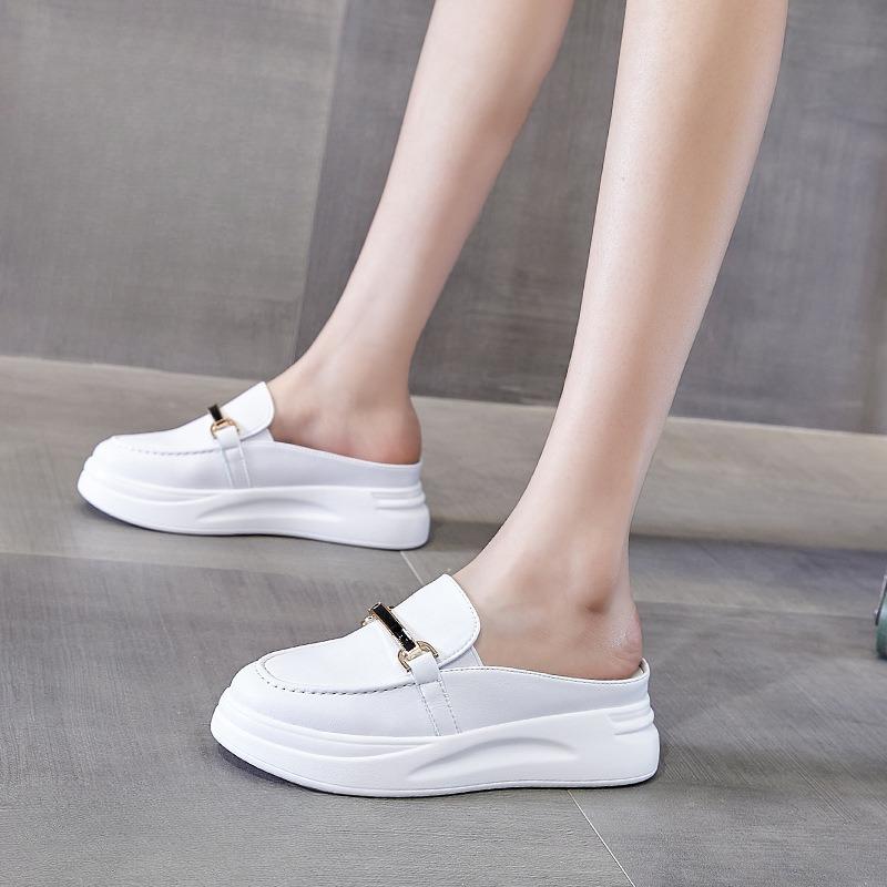 

Летние женские сандалии из кожи, увеличивающие рост, тапочки, повседневные тапочки 39 белый