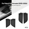 4Pcs Front Door Car Door Armrest TPE Storage Box Interior Organizer Accessories For 2025-2026 Nissan Patrol Y63 Armada