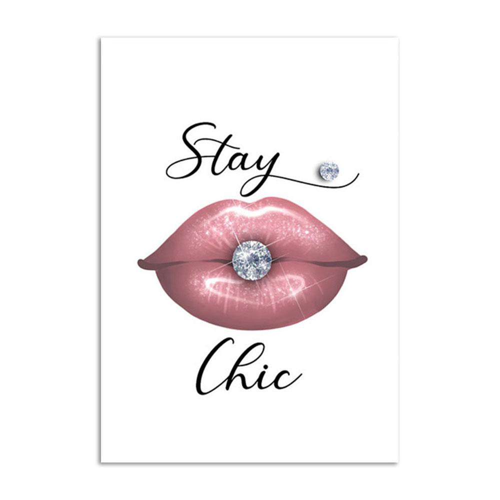 Fashion Women Make Up Wall Art Poster and Prints Nail Rouge Lips Modern Canvas Painting Pink Picture Decoration Office Gift Art