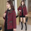 Autumn/Winter 2023 Fashionable Plaid Coat for Middle-aged & Elderly Women