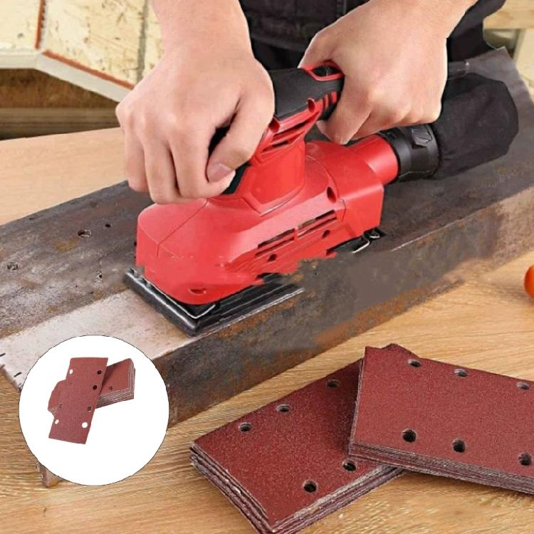 Multipurpose 185x93mm Flocking Sandpaper Sheets 8 Hole Design Anti Static Abrasives For DIYer Projects Smooth Finishing