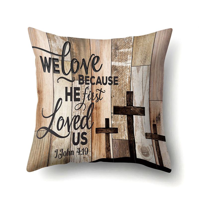 Polyester Pillowcase, Automotive Retro Wood Grain Printing Pillowcase, Waist Cushion Cover, English Cushion, Bedside Cushion Cover