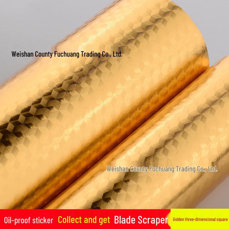 Self-Adhesive Waterproof Kitchen Foil: Moisture-Proof, Oil-Proof, Heat-Resistant, Thickened Aluminum Sticker for Cabinets and Stoves