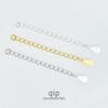 S925 Sterling Silver Gold-Plated Teardrop Extension Chain for Bracelet/Necklace.