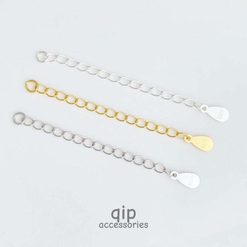 S925 Sterling Silver Gold-Plated Teardrop Extension Chain for Bracelet/Necklace.