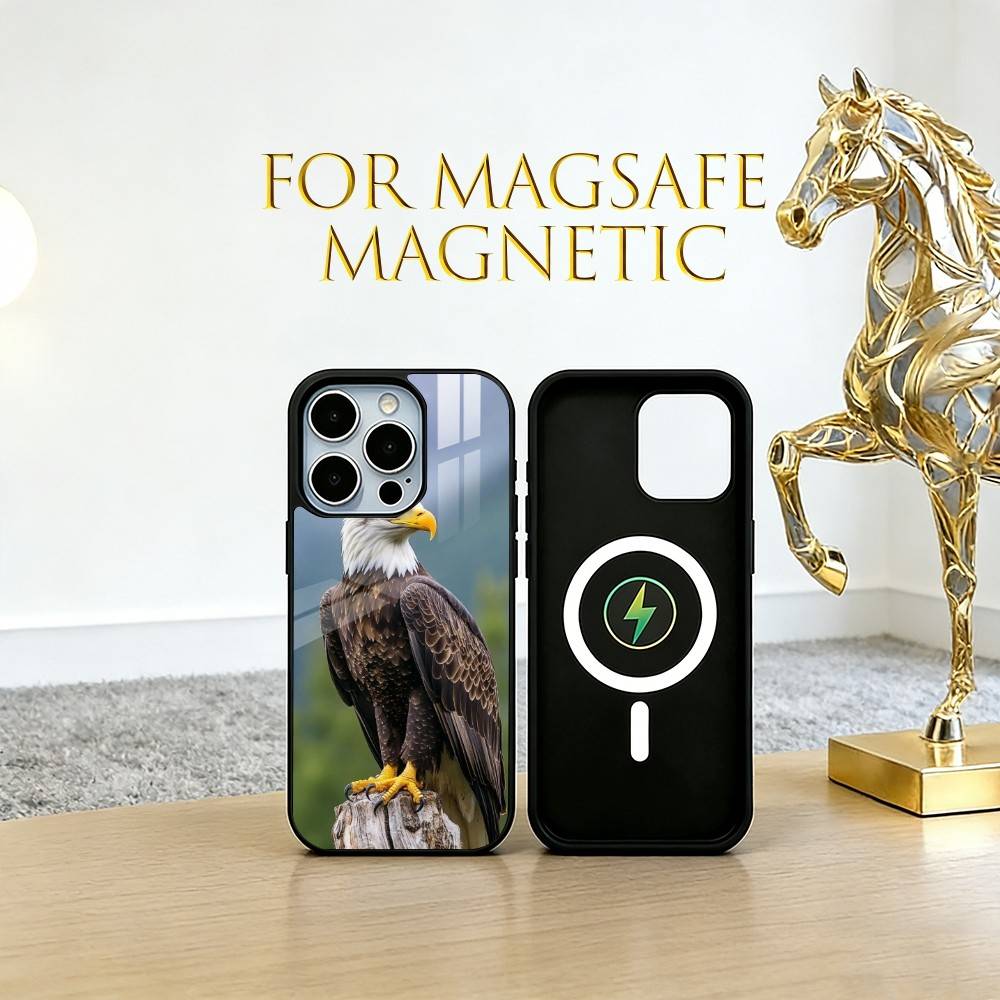 Eagle Phone Case For iPhone17,16,15,14,13,12,11 Plus,Pro Magnetic with Magsafe Wireless Charging
