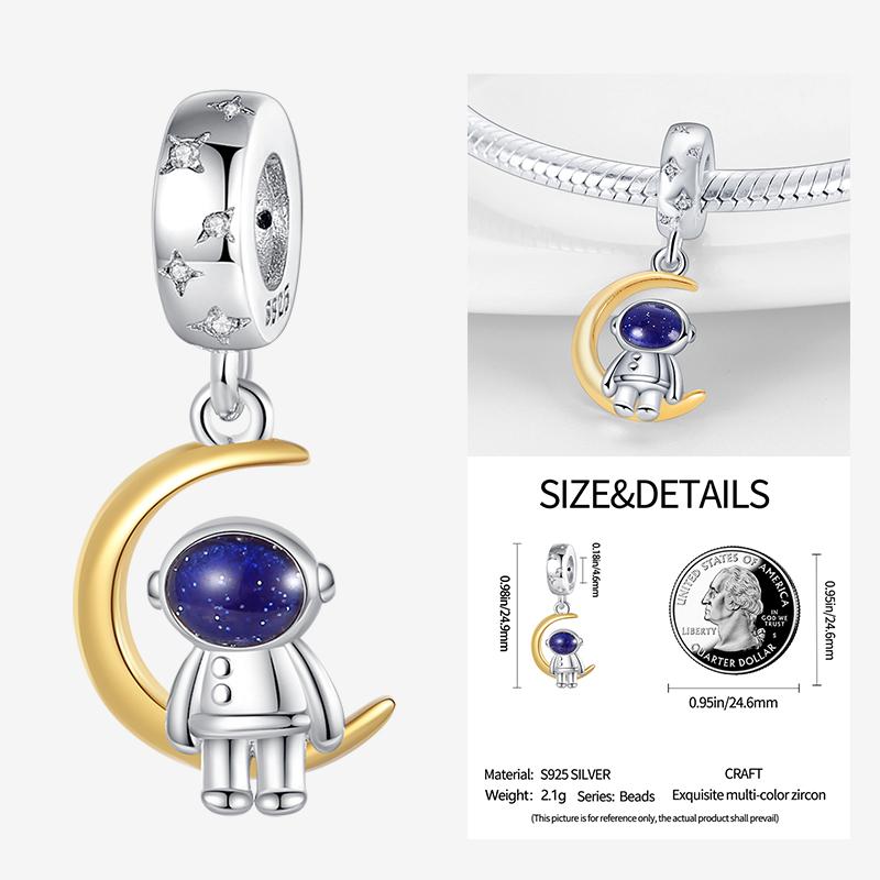 New In Star Moon Sun Series Charm Beads Fit Pandach Original Bracelet Women Copper Pendant Bead Jewelry Gift