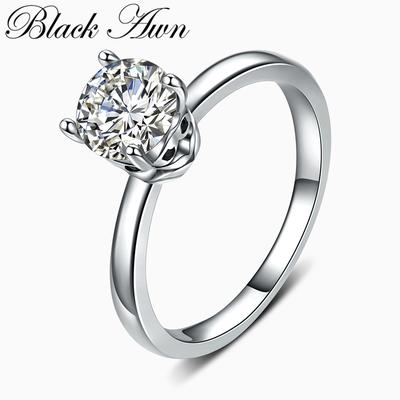 Klassische Eheringe für Frauen Schwarzer Schmuck