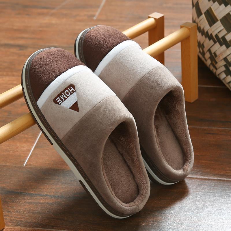 New cotton slippers men's home thick bottom velvet warm autumn and winter wear bag head cotton mop